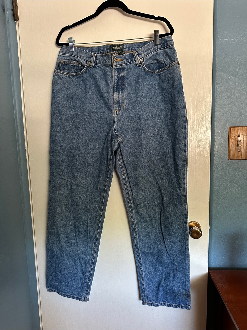 Ralph Lauren Blue Denim Jeans with Leather Patch